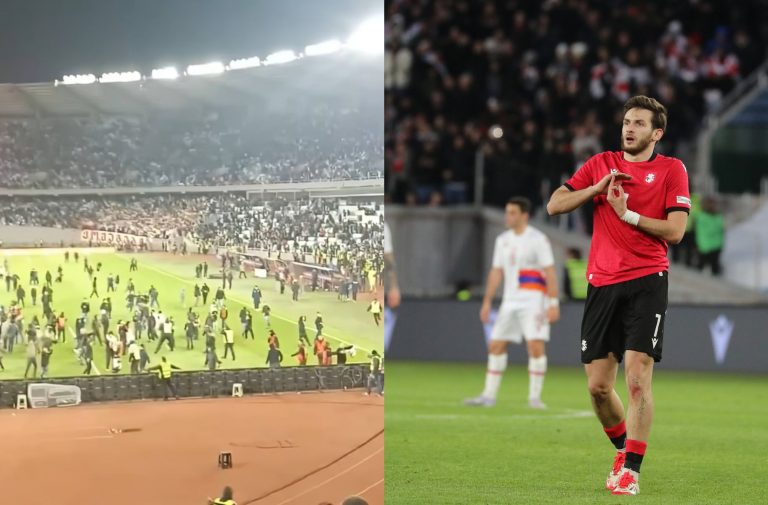 Chaos erupts as fans clash and storm pitch in Georgia vs Armenia showdown