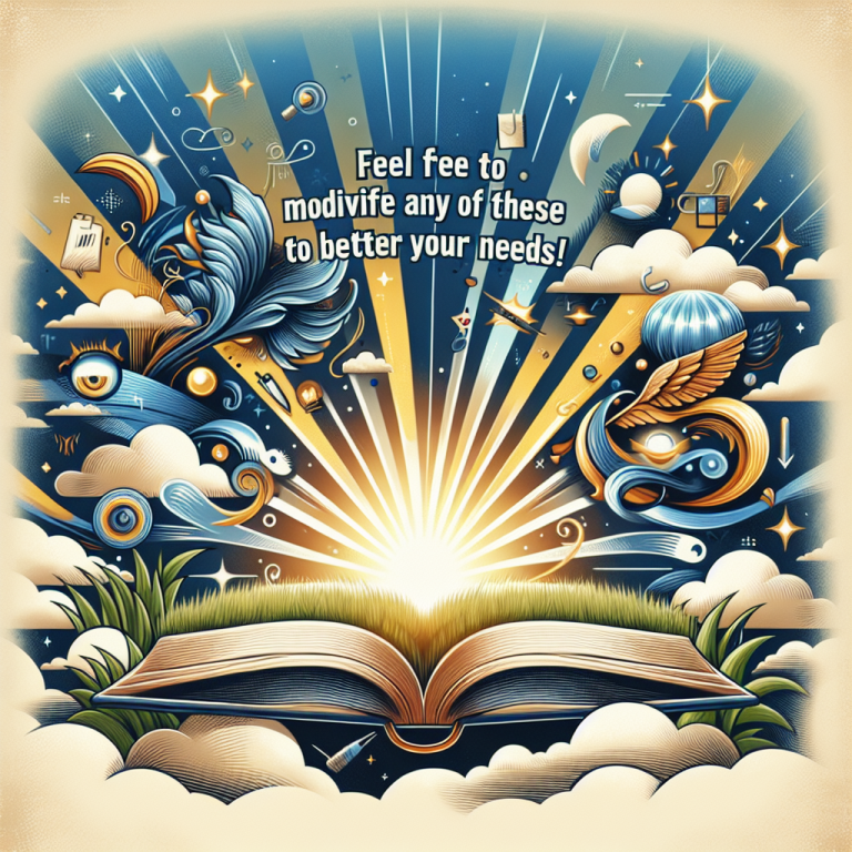 Feel free to modify any of these to better fit your needs!