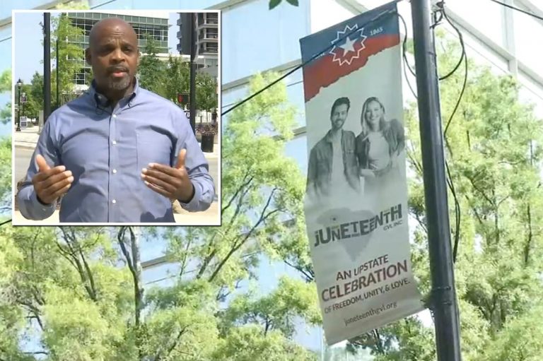 Greenville, South Carolina used white models for Juneteenth